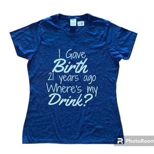 Funny Mom Shirt for Kid 21st Birthday Heather Navy Large